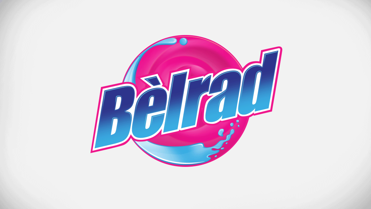 Pong Lizardo logo design for BelRad laundry detergent
