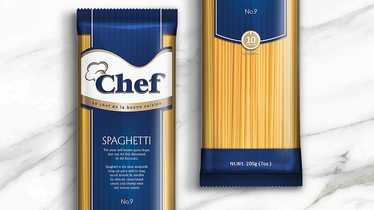 Chef pasta packaging design by Pong Lizardo