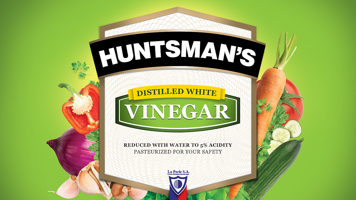 Huntsman White Vinegar packaging design by Pong Lizardo