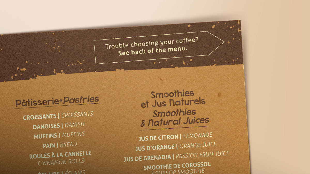 Kafé menu mockup detail by Pong Lizardo