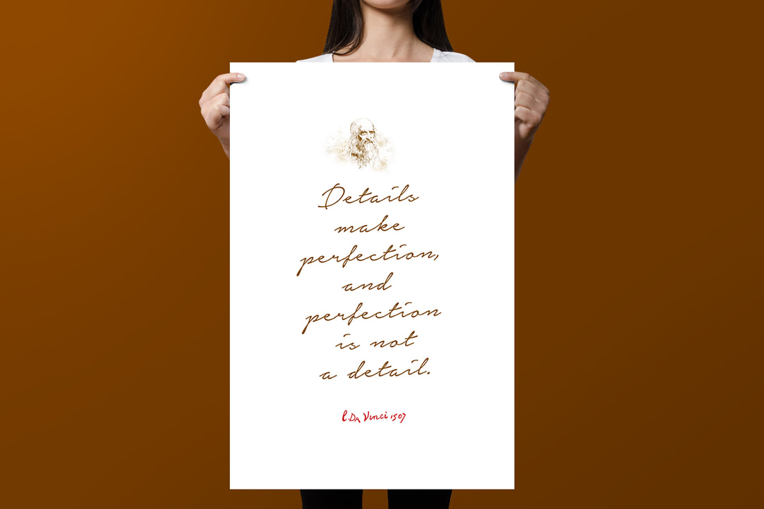 Simple poster design Leonardo Da Vinci quote by Pong Lizardo