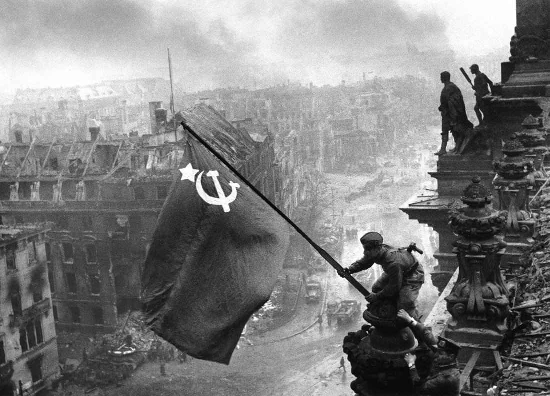 Soviet Flag Over Berlin, Reichstag by Yevgeny Khaldei